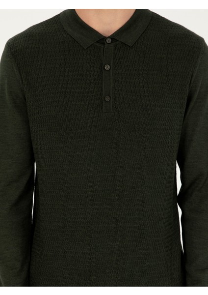 Erkek Haki Regular Fit Kazak 50279605-VR027