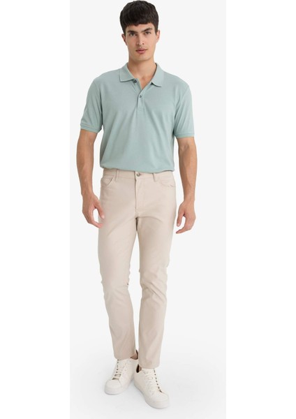 %100 Pamuk Regular Fit Kısa Kollu Basic Düz Pike Kumaş Polo Tişört C1293AX25SP