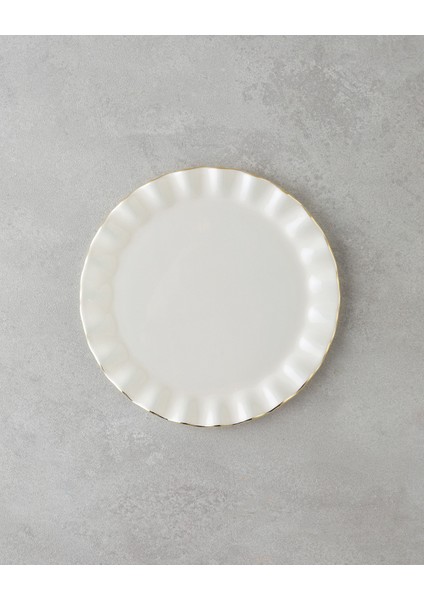 Lustre Cam Pasta Tabağı 20 cm Krem-Gold fiyatları