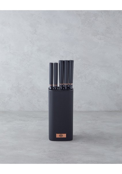 Chef Cut Paslanmaz Çelik 6 Parça Bıçak Seti 11X11X22 cm Siyah