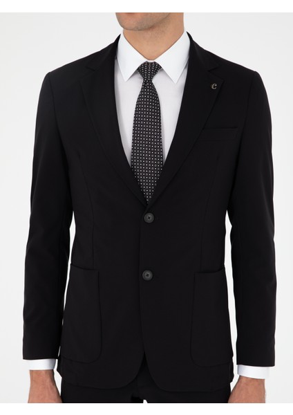 Erkek Siyah Slim Fit Takım Elbise 50296939-VR046