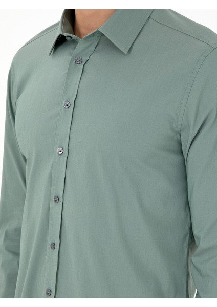 Erkek Mint Slim Fit Uzun Kollu Gömlek 50284433-VR237
