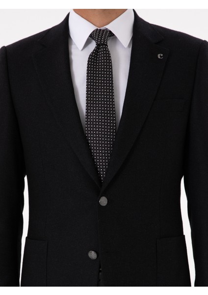 Erkek Siyah Slim Fit Takım Elbise 50296896-VR046
