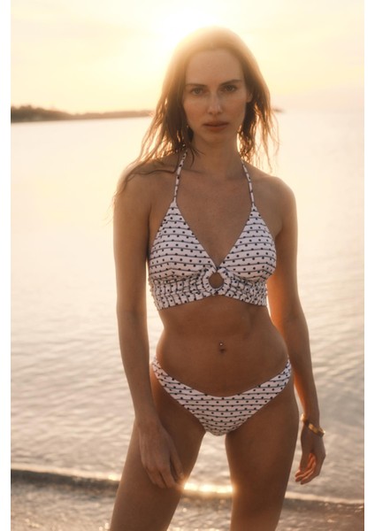 Halka Detay Üçgen Bikini Takım 3278 Siyah