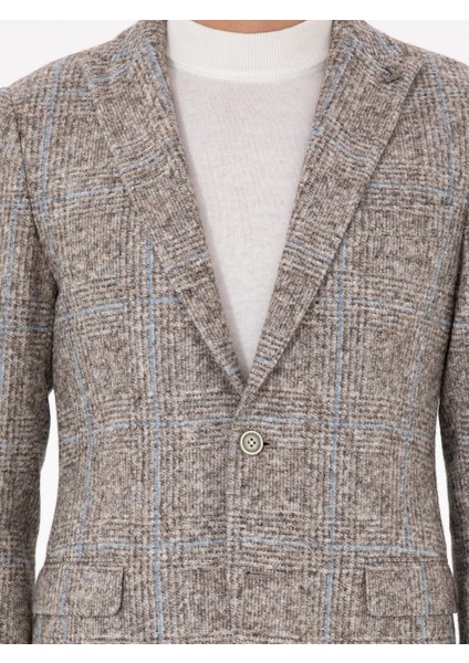 Erkek Açık Kahverengi Slim Fit Ceket 50290526-VR002