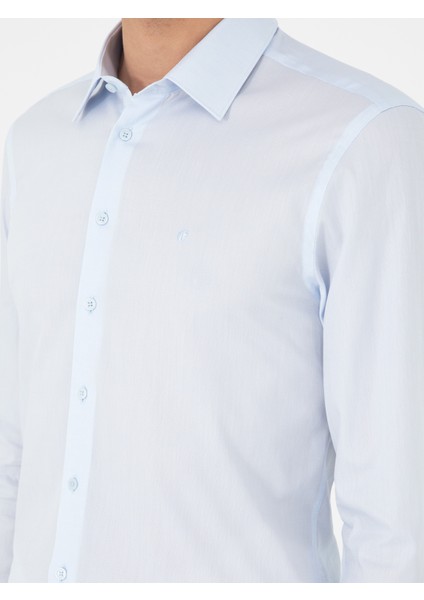 Erkek Açık Mavi Slim Fit %100 Pamuk Gömlek 50303006-VR003