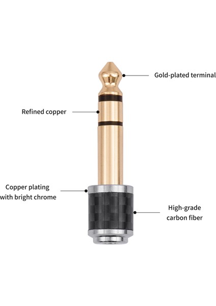 6.35MM Erkek - 3.5mm Dişi Jak Fişi Mini Ses Adaptörü (Yurt Dışından)