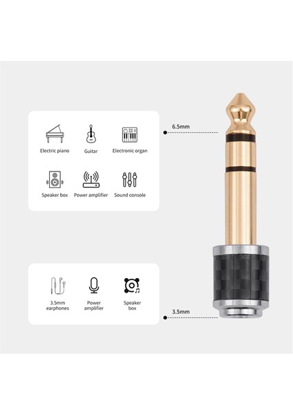6.35MM Erkek - 3.5mm Dişi Jak Fişi Mini Ses Adaptörü (Yurt Dışından)