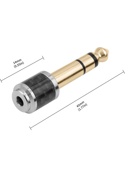 6.35MM Erkek - 3.5mm Dişi Jak Fişi Mini Ses Adaptörü (Yurt Dışından)