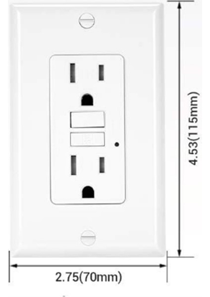 Gfcı Priz 15 Amper Kendi Kendini Test Eden Gfı Elektrik Prizi Siyah (Yurt Dışından)