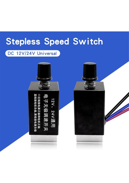 2 Adet 12V24V Dc Motor Hız Kontrol Cihazı Evrenseldüğme Vida (Yurt Dışından)