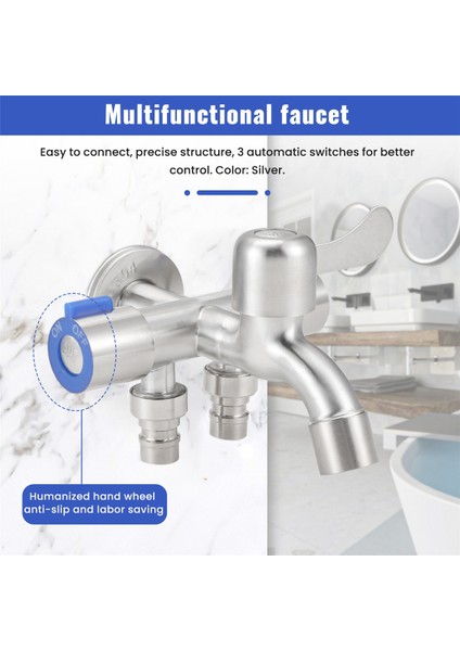 Üç Yollu Musluk Lavabo Musluğu Çamaşır Makinesi 2 Yollu Açı Vanası Bantlı (Yurt Dışından) indirimleri