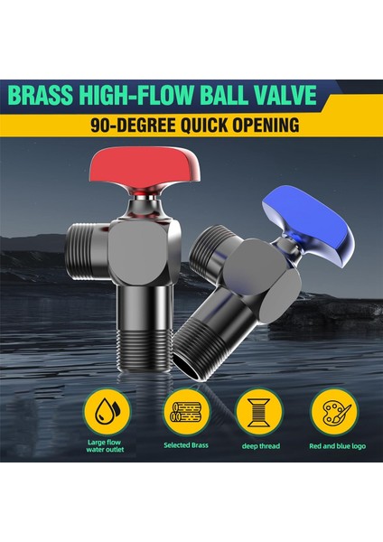 12 Inç Tüm Bakır Küresel Vana Sıcak ve Soğuk Su Kontrol Küresel Vanası Kırmızı (Yurt Dışından) indirimleri