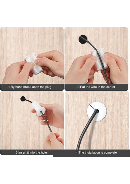 2 Adet Kablo Yönlendirme Kiti Ethernet Kablo Duvar Grommet Beyaz (Yurt Dışından)