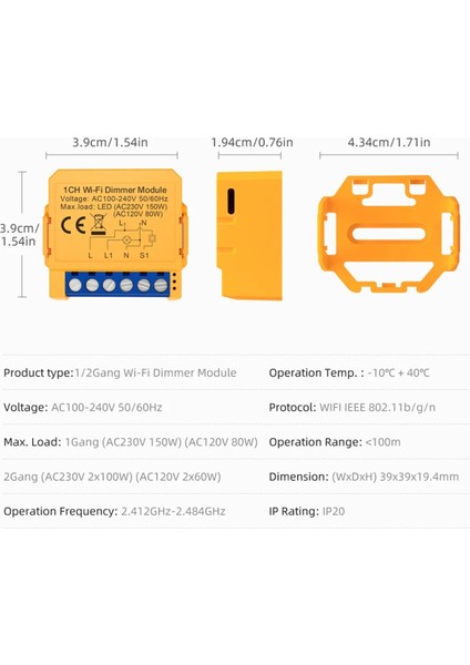 Tuya Wifi Akıllı Dimmer Anahtar Modülü 1ch Kontrol LED Işıkları (Yurt Dışından)
