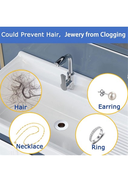 1.2-1.6 Inçlik Gider Deliği Için 6 Adet Banyo Lavabo Gider Süzgeci (Yurt Dışından)