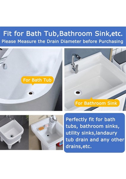 1.2-1.6 Inçlik Gider Deliği Için 6 Adet Banyo Lavabo Gider Süzgeci (Yurt Dışından)