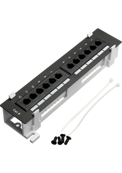 Ağ Araç Takımı 12 Port Cat6 Patch Panel RJ45 Ağ Duvar Montajı (Yurt Dışından)