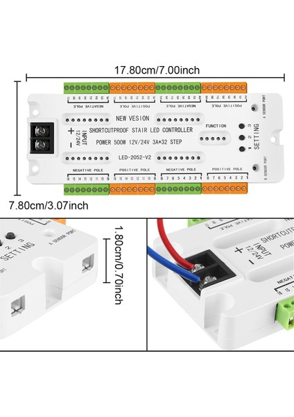Merdiven LED Hareket Sensörlü Işık DC12V24V Merdiven Gece Lambası (Yurt Dışından)