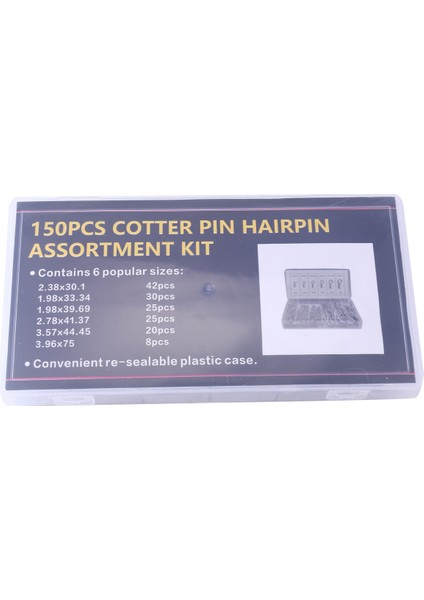 150 Parça Set Bağlantı Elemanı R Tipi Çatal Pim Pimi R Tipi Çatal Pim (Yurt Dışından)