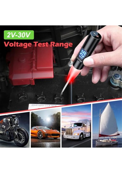 Otomatik LED Test Işığı 2-30V Dijital Ekran Sigorta Test Cihazı Devre Test Cihazı (Yurt Dışından)