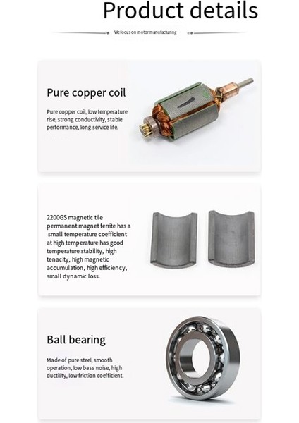 895 Dc Motor 24V 10000RPM Yüksek Hızlı Büyük Tork Mini Motor (Yurt Dışından)