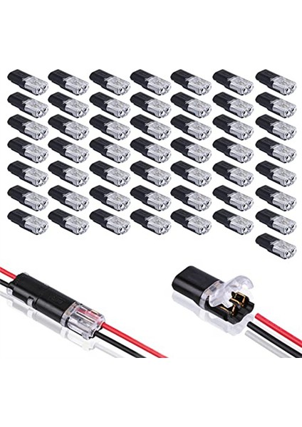 50 Adet Kilitli Tokalı Çift Kablolu Fiş Konnektörü 2 Pin 2 Yollu (Yurt Dışından)