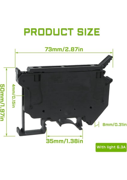 Uk5- UK5RD LED Dın Ray Sigorta Terminali 6'lı Paket Siyah (Yurt Dışından) fırsatları