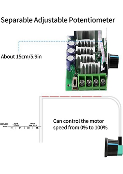Dc Motor Hız Kontrol Cihazı Pwm Kontrol Cihazı 7-70V 30A Ayarlanabilir 1224V (Yurt Dışından)