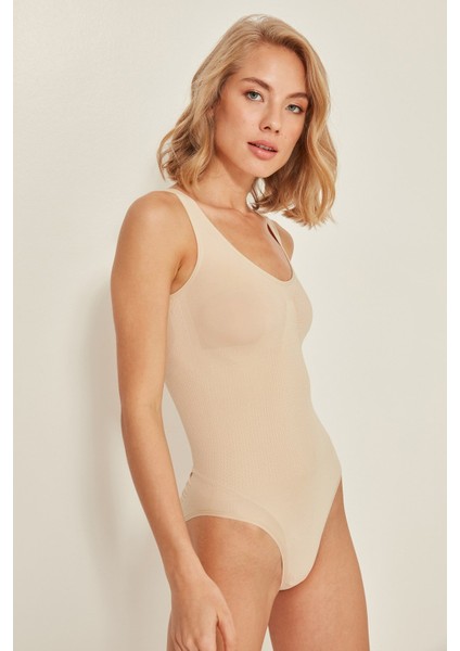 C12018 Kalın Askılı Slip Korse Ten