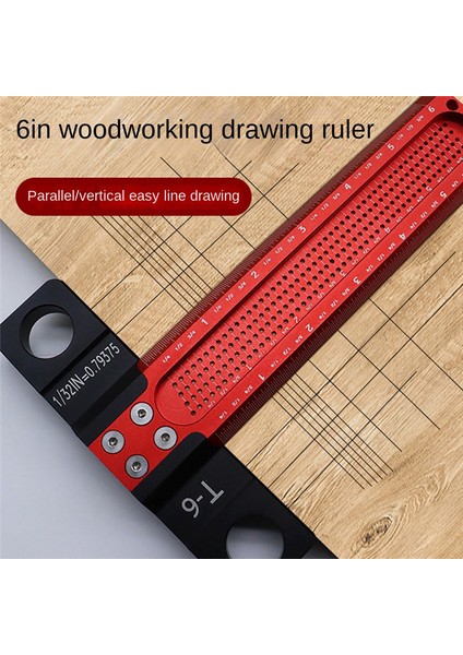 6 Inç Ahşap Işleme Çizici T Tipi Kare Delik Çizici Cetvel (Yurt Dışından) modelleri