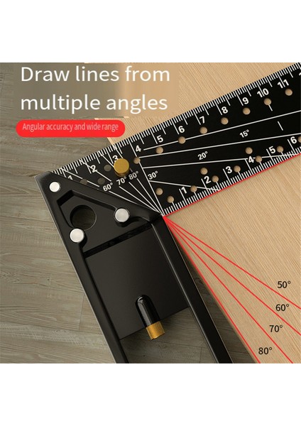 Çok Işlevli Dik Açı Cetveli 45/90 Derece Delik Açı Cetveli 30CM (Yurt Dışından) fırsatları