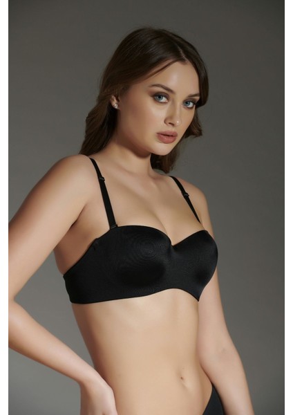 Destekli Lazer Soft Kap Tulum Straplez Sütyen C16025 Siyah modelleri