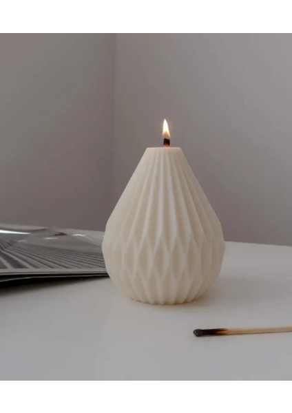 2'li Geometrik Armut Mum Seti Kokulu Doğal Soya Mumları fiyatları