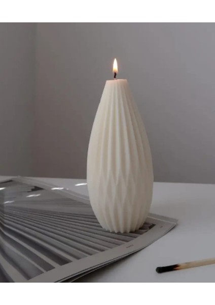 2'li Geometrik Armut Mum Seti Kokulu Doğal Soya Mumları modelleri