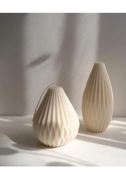 2'li Geometrik Armut Mum Seti Kokulu Doğal Soya Mumları fırsatları