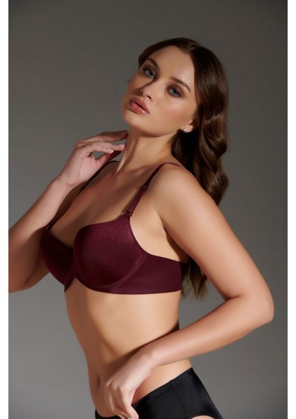 Yarım Destekli Lazer Soft Kap Sütyen C16040 Bordo modelleri