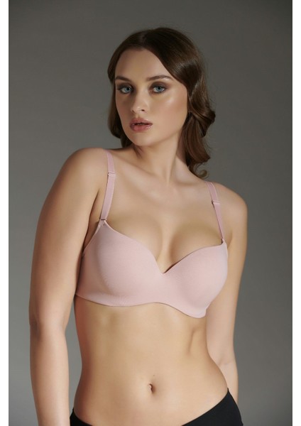 Destekli Lazer Soft Kap Tulum Sütyen C16015 Pudra