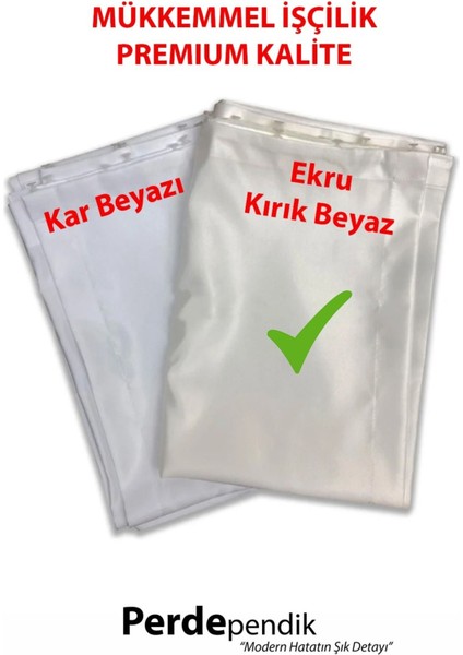 Ekru Kırık Beyaz Güneşlik Perde Lüks Kalın Saten Ütü Istemez Kullanıma Hazır Perde