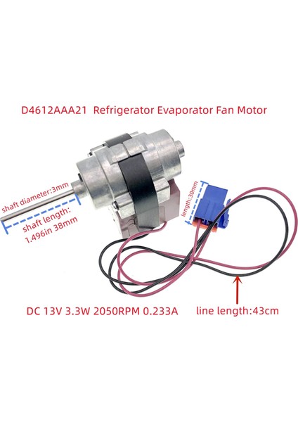 D4612AAA21 Dc 13V 3.3W 0.233A Için Fan Motoru (Yurt Dışından)