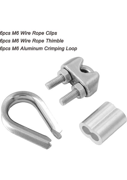 M3 18 Inç Tel Halat Aksesuar Seti M3 Tel Halat Kablo Klips Kelepçesi (Yurt Dışından) fırsatları
