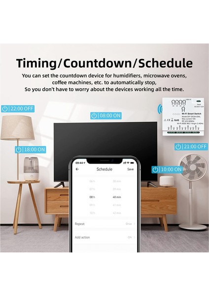 4ch Akıllı Anahtar+Uzaktan Kumanda 85-265V Iftt Alexa Home Için (Yurt Dışından)