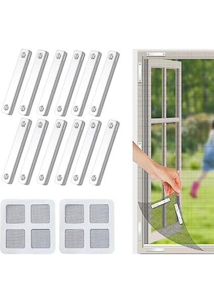 12 Adet Montajlı Kendinden Yapışkanlı Klips 2 Ekran Yaması 10X10CM (Yurt Dışından)