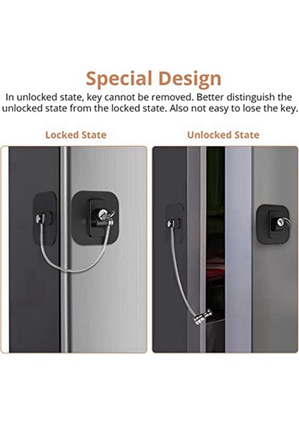 2 Adet Anahtarlı Buzdolabı Kapı Kilidi Emniyet Kilidi Delme Gerektirmez Siyah (Yurt Dışından) indirimleri