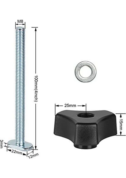 5'li Paket M8 4 Inç T Yuvası Cıvataları ve Rondelalar Ahşap Işleme Aletleri Için T Ray (Yurt Dışından) indirimleri