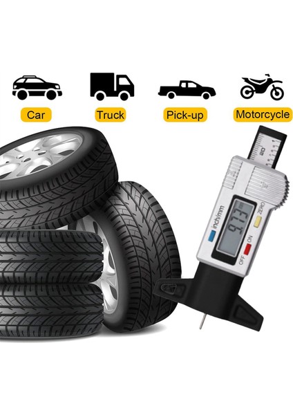 0-25MM/1INCH Taşınabilir Lastik Diş Derinliği Ölçer Lastik Diş Kontrol Cihazı (Yurt Dışından) indirimleri