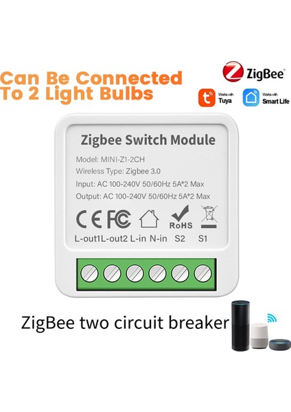 2 Yönlü Açmakapama Anahtarı Graffiti Smart Zigbee Smart 2 Yönlü Açmakapama Anahtarı (Yurt Dışından)