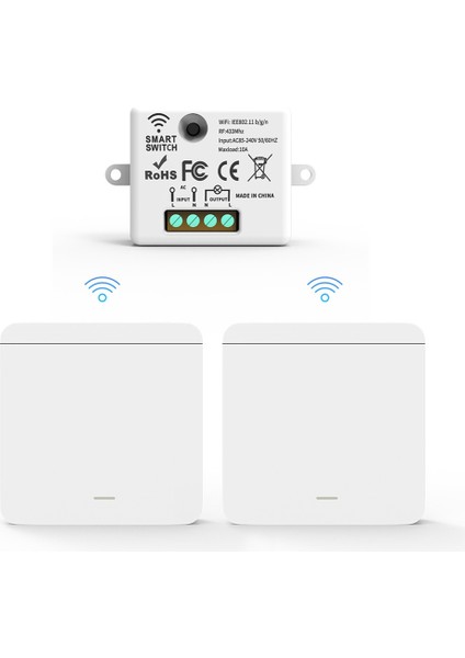 2x1 Çete Panel Anahtarı LED Uzaktan Kumandalı Röle Alıcısı (Yurt Dışından)