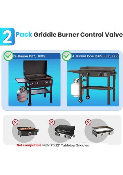 2 Paket Izgara Brülör Kontrol Vanası Uyumlu (Yurt Dışından)