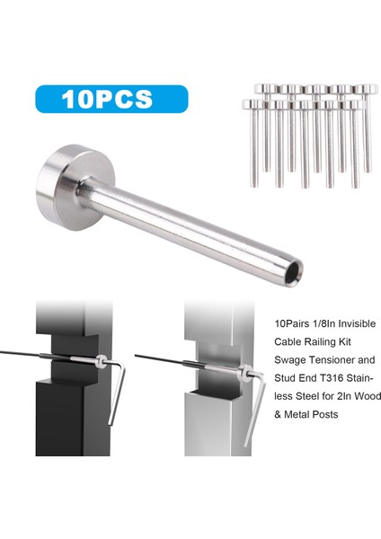 10 Çift 18 In Kablo Korkuluk Takımı Sıkıştırma Gergisi ve Saplama Ucu (Yurt Dışından) indirimleri
